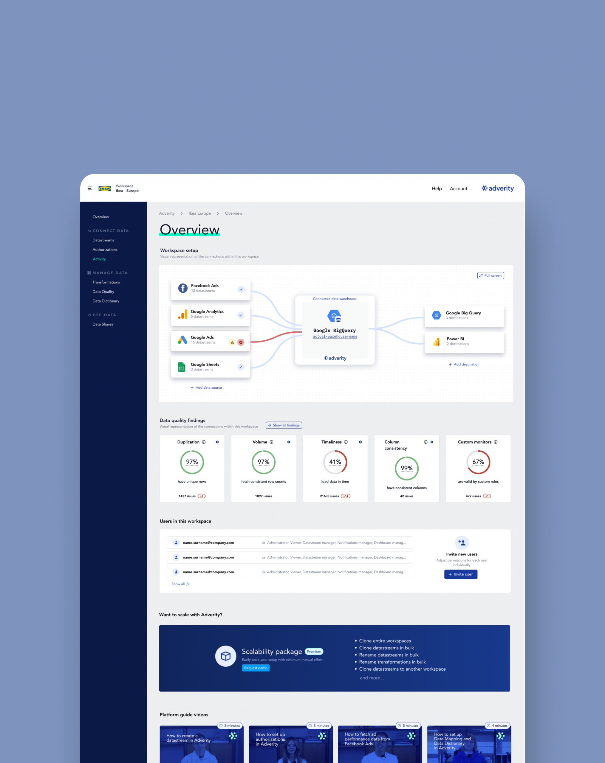Making Marketing Data Pipelines Understandable – Adverity New Homepage